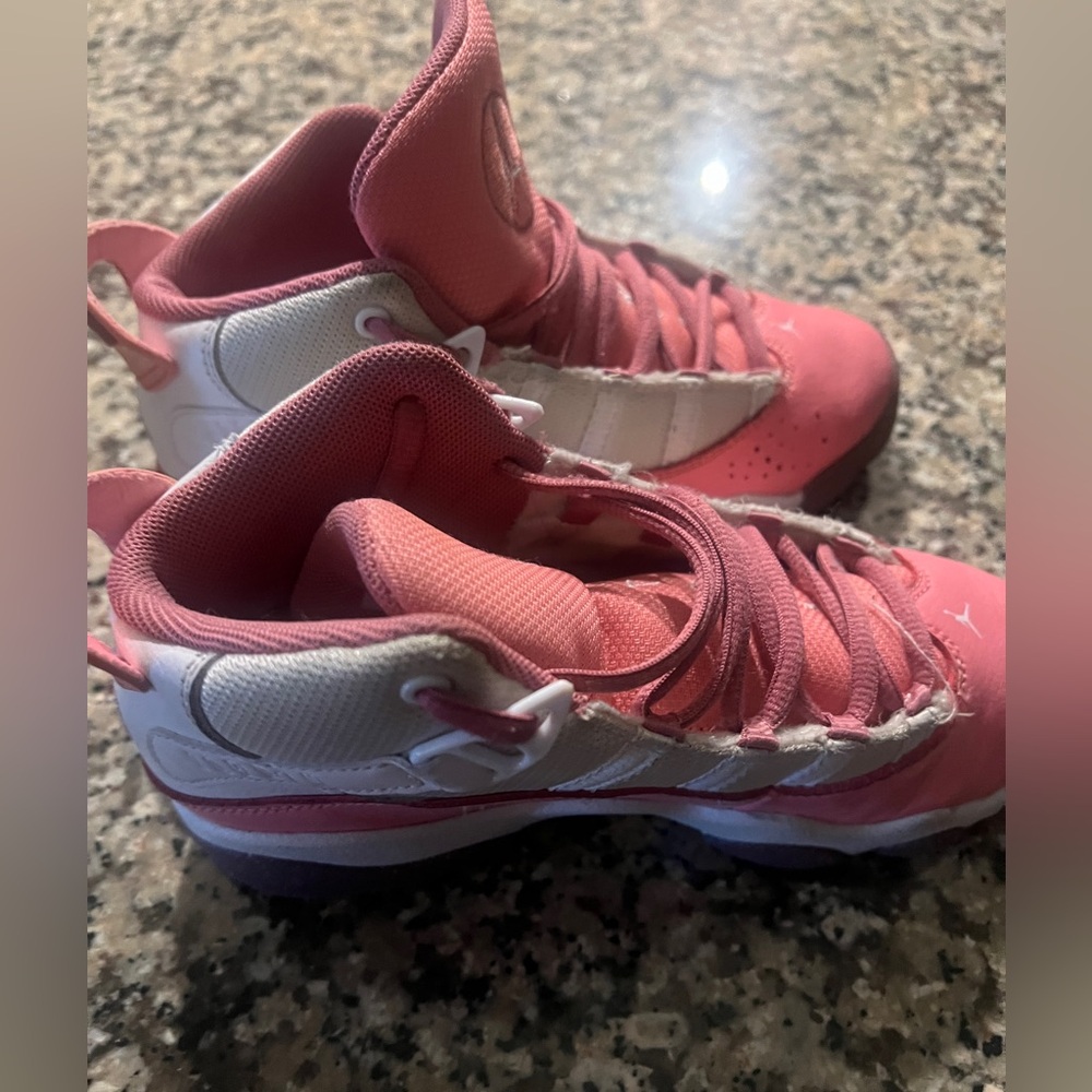 Jordan 6 Rings "Coral Chalk/Desert Berry/White" Preschool Girls' Shoe
